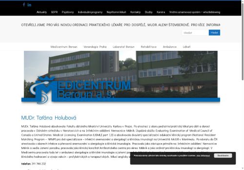 Zobrazit webové stránky Alergologie a imunologie Medicentrum Beroun - MUDr. Taťána Holubová