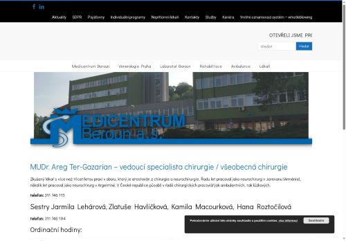 Zobrazit webové stránky Chirurgie Medicentrum Beroun - MUDr. Areg Ter-Gazarian