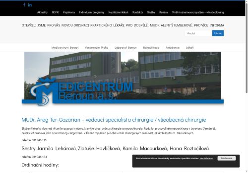 Zobrazit webové stránky Chirurgie Medicentrum Beroun - MUDr. Areg Ter-Gazarian