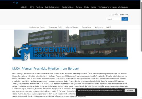 Zobrazit webové stránky Kožní ordinace Medicentrum Beroun - MUDr. Přemysl Procházka