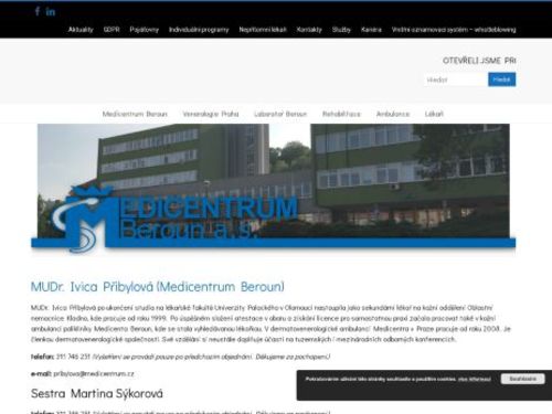 Kožní ordinace Medicentrum Beroun - MUDr. Ivica Přibylová