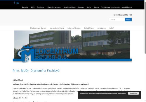Zobrazit webové stránky Nefrologie Medicentrum Beroun - Prim. MUDr. Drahomíra Fischlová