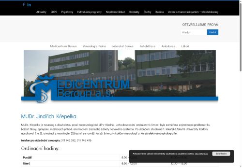 Zobrazit webové stránky Neurologie Medicentrum Beroun - MUDr. Jindřich Křepelka