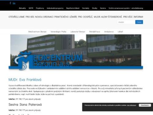 Oční ordinace Medicentrum Beroun - MUDr. Eva Franklová