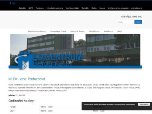 Neurologie Medicentrum Beroun - MUDr. Jana Paduchová