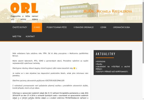 Zobrazit webové stránky ORL Medicentrum Beroun - MUDr. Michaela Krechlerová