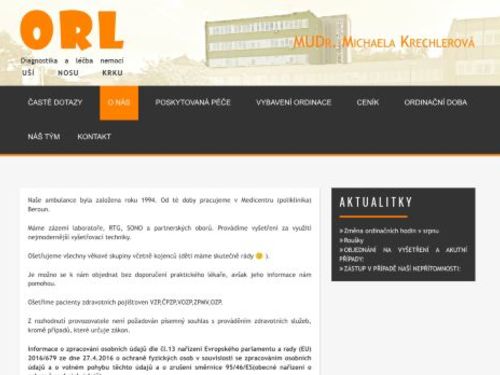 ORL Medicentrum Beroun - MUDr. Michaela Krechlerová