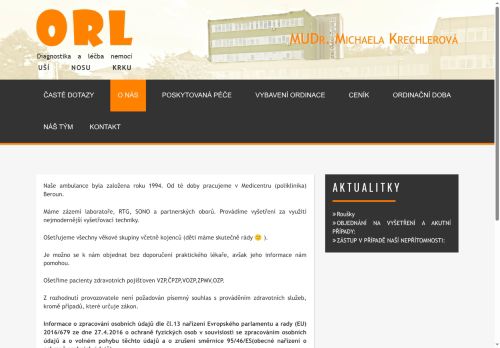 Zobrazit webové stránky ORL Medicentrum Beroun - MUDr. Michaela Krechlerová