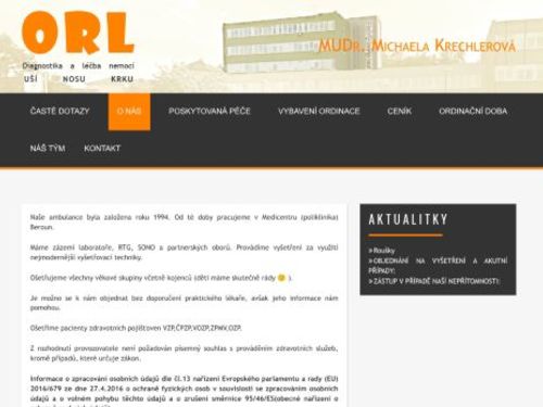 ORL Medicentrum Beroun - MUDr. Michaela Krechlerová