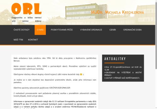 Zobrazit webové stránky ORL Medicentrum Beroun - MUDr. Michaela Krechlerová