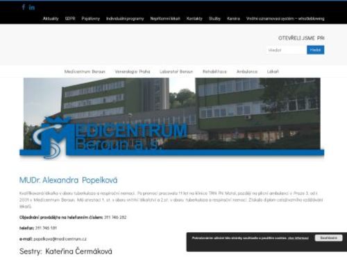 Plicní ordinace Medicentrum Beroun - MUDr. Alexandra Popelková