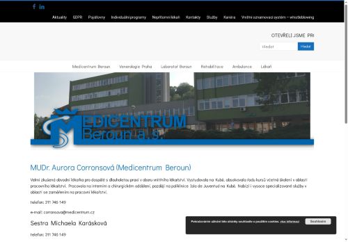 Zobrazit webové stránky Praktický lékař pro dospělé Medicentrum Beroun - MUDr. Aurora Corronsová