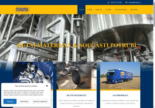 Webové stránky MADRA.cz s.r.o., Kralupy nad Vltavou
