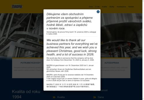 MADRA.cz s.r.o. nabízí práci na pozici Skladník/skladnice  - Řidič/ka v obci Kralupy nad Vltavou