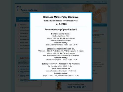Zubní ordinace - MUDr. Petra Davidová