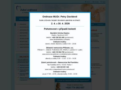 Zubní ordinace - MUDr. Petra Davidová