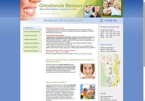 Zobrazit webové stránky Ortodoncie - MUDr. Blanka Žáčková