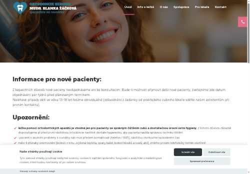 Zobrazit webové stránky Ortodoncie - MUDr. Blanka Žáčková