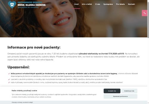 Zobrazit webové stránky Ortodoncie - MUDr. Blanka Žáčková