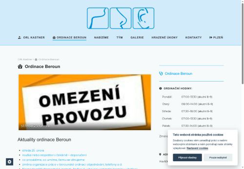 Zobrazit webové stránky Ušní, nosní, krční ambulance Kastner s.r.o. (ORL) - MUDr. Eva Kastnerová, MUDr. Jan Kastner