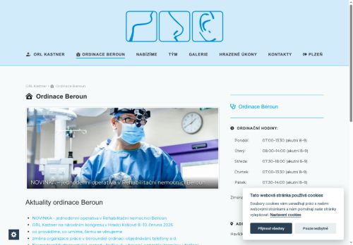 Zobrazit webové stránky Ušní, nosní, krční ambulance Kastner s.r.o. (ORL) - MUDr. Eva Kastnerová, MUDr. Jan Kastner