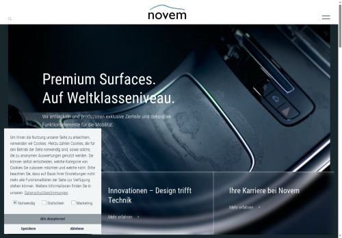 Webové stránky NOVEM Car Interior Design k.s., Město Touškov