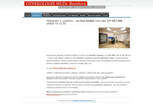 Zobrazit webové stránky Gynekologie - MUDr. Ivana Burešová