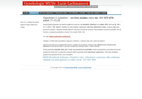 Zobrazit webové stránky Gynekologie - MUDr. Lucie Lachmanová