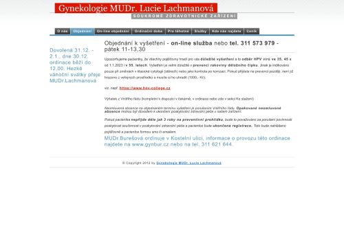 Zobrazit webové stránky Gynekologie - MUDr. Lucie Lachmanová