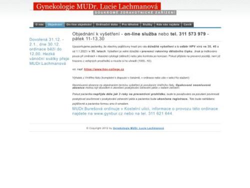 Gynekologie - MUDr. Lucie Lachmanová