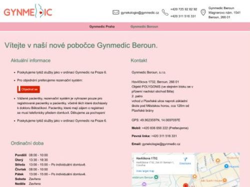 Gynekologie Gynmedic Beroun - MUDr. Šárka Pokorná