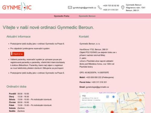 Gynekologie Gynmedic Beroun - MUDr. Šárka Pokorná