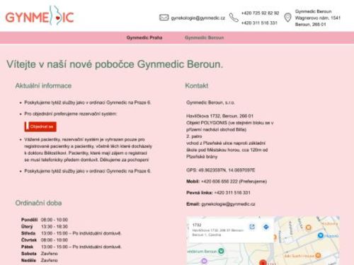 Gynekologie Gynmedic Beroun - MUDr. Šárka Pokorná