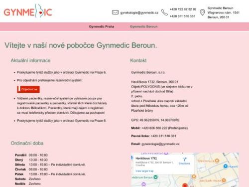 Gynekologie Gynmedic Beroun - MUDr. Šárka Pokorná