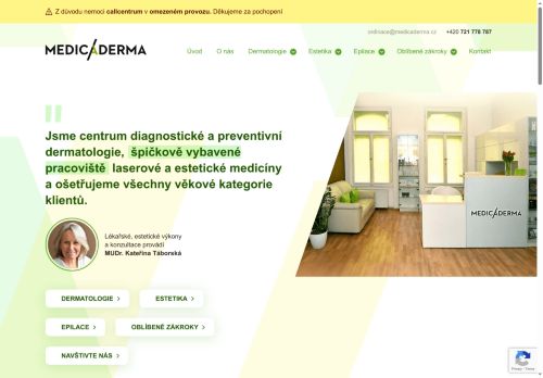 Zobrazit webové stránky Kožní ordinace Medicaderma s.r.o. - MUDr. Kateřina Táborská
