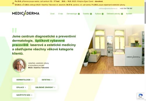 Zobrazit webové stránky Kožní ordinace Medicaderma s.r.o. - MUDr. Kateřina Táborská