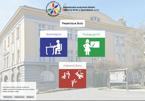 Webové stránky Boleslavská soukromá střední odborná škola a Gymnázium, s.r.o., Mladá Boleslav