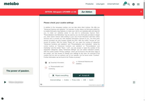 Zobrazit webové stránky Metabo