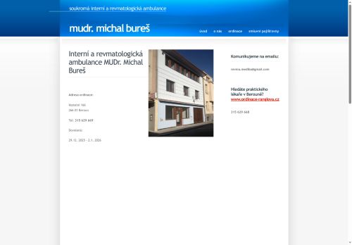 Zobrazit webové stránky Interní a revmatologická ambulance - MUDr. Michal Bureš