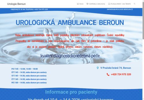 Zobrazit webové stránky Urologická ambulance - MUDr. Libor Šafařík, CSc., FEBU