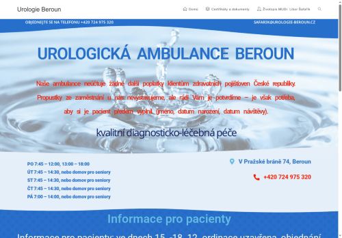 Zobrazit webové stránky Urologická ambulance - MUDr. Libor Šafařík, CSc., FEBU