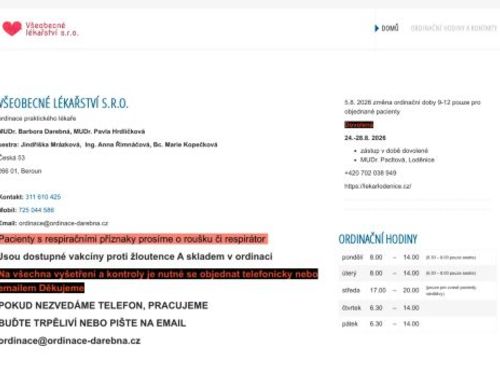 Praktický lékař pro dospělé - MUDr. Barbora Darebná, MUDr. Pavla Hrdličková