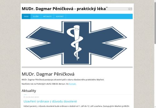 Zobrazit webové stránky Praktický lékař pro dospělé - MUDr. Dagmar Pěničková
