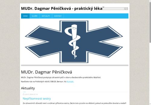 Zobrazit webové stránky Praktický lékař pro dospělé - MUDr. Dagmar Pěničková