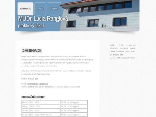 Praktický lékař pro dospělé - MUDr. Lucia Ranglová