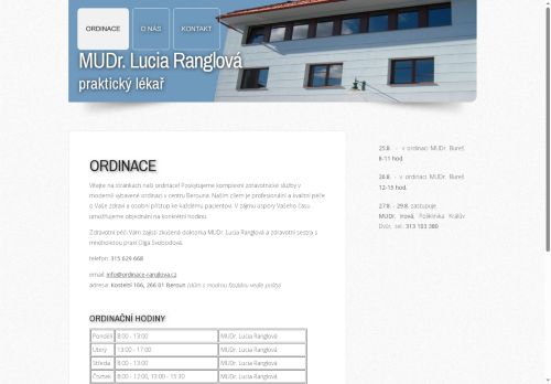 Zobrazit webové stránky Praktický lékař pro dospělé - MUDr. Lucia Ranglová