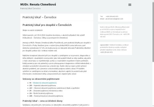 Zobrazit webové stránky Praktický lékař pro dospělé - MUDr. Renata Pirunčíková