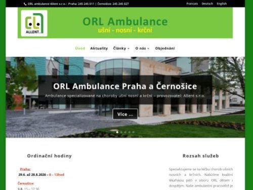 ORL ambulance Allent - MUDr. Ondřej Suchý, MUDr. Petr Schalek Ph.D.
