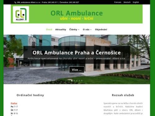 ORL ambulance Allent - MUDr. Ondřej Suchý, MUDr. Petr Schalek Ph.D.