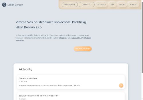 Zobrazit webové stránky Praktický lékař pro dospělé - MUDr. Vendula Rytířová, MUDr. Roman Kala